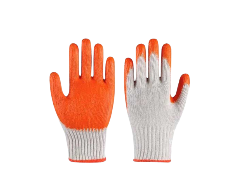 Cotton hand gloves with rubber grip